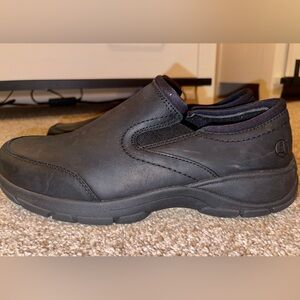 Lands’ End Black Leather Loafers Women Size 8.5 D (wide)